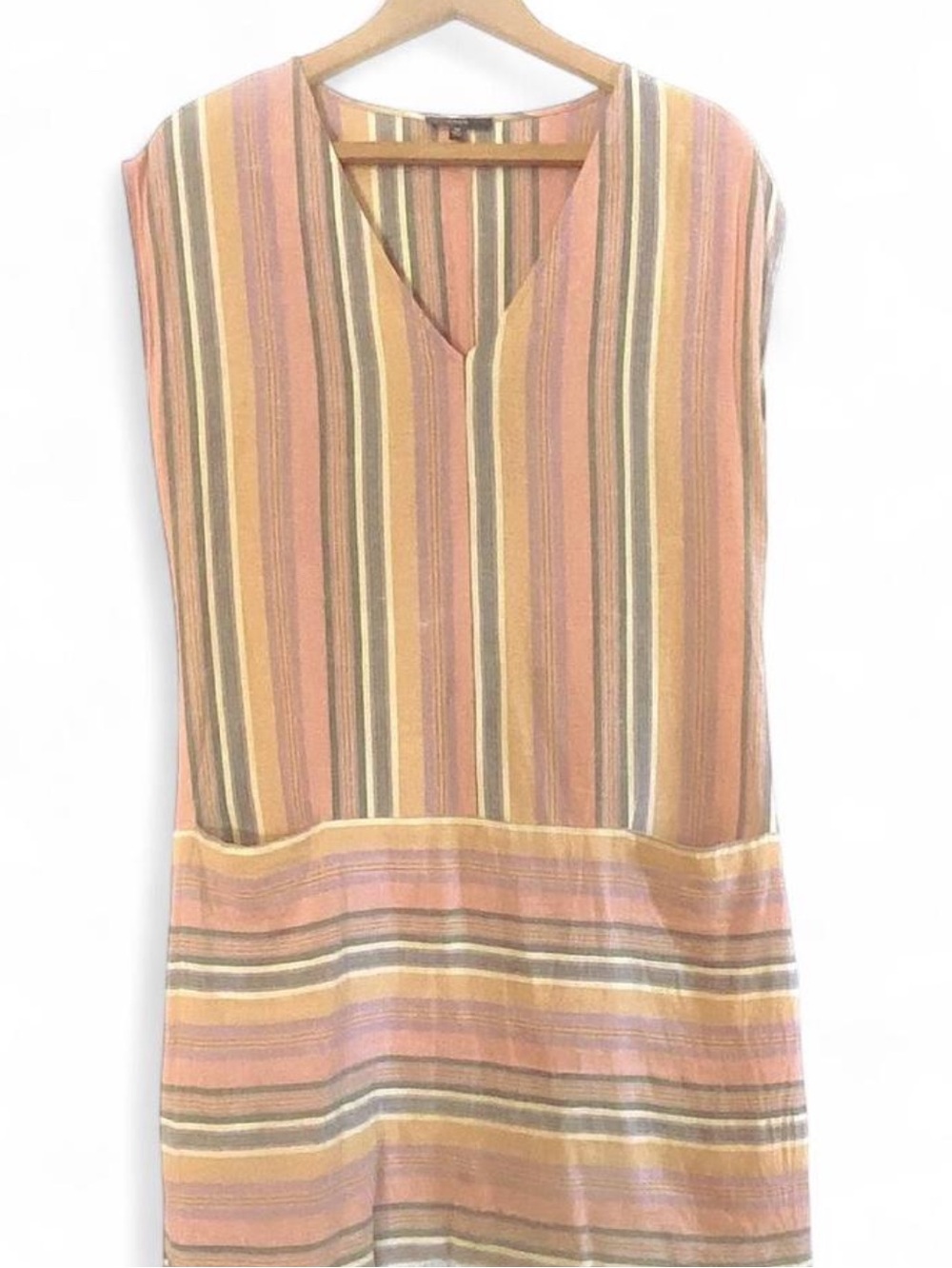 Drew multi striped dress V neck